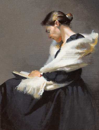 La lecture hst 61x46 cm - © Christophe Thiry, peintre